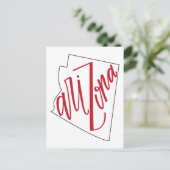 アリゾナ |州タイポグラフィデザイン ポストカード (スタンド正面)