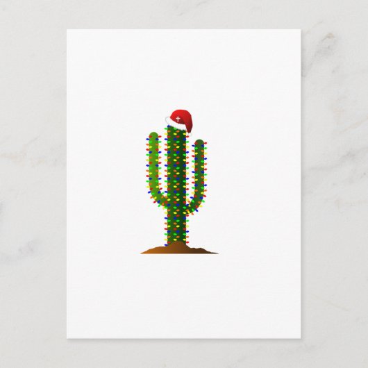 アリゾナSaguaroサボスクリスマスライト シーズンポストカード (正面)