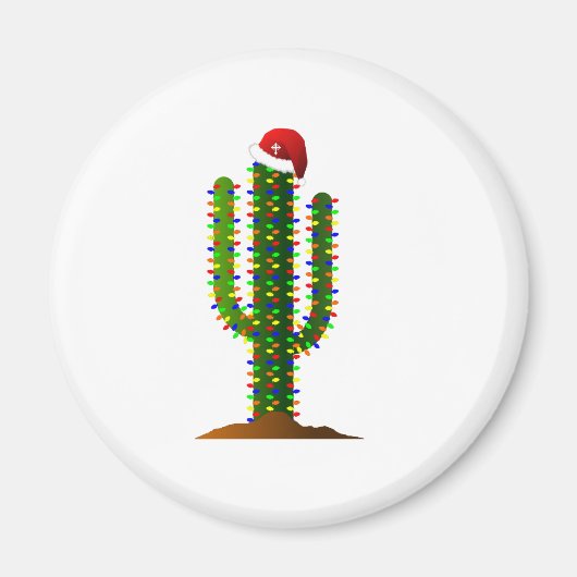アリゾナSaguaroサボスクリスマスライト マグネット (正面)