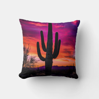 アリゾナSaguaro Cactus南西デザートサンセット クッション