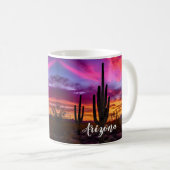 アリゾナSaguaro Cactus南西デザートサンセット コーヒーマグカップ (正面右)