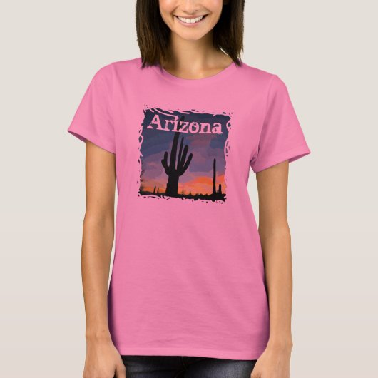 アリゾナSaguaro Cactus at Sunset Sowsunwest Tee Tシャツ (正面)