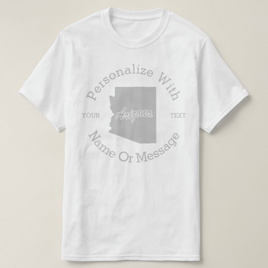 アリゾナTパーソナライズされたシャツ州 Tシャツ (デザイン正面)