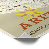 アリゾナUSA地図ヴィンテージ旅行 ポスター (角)