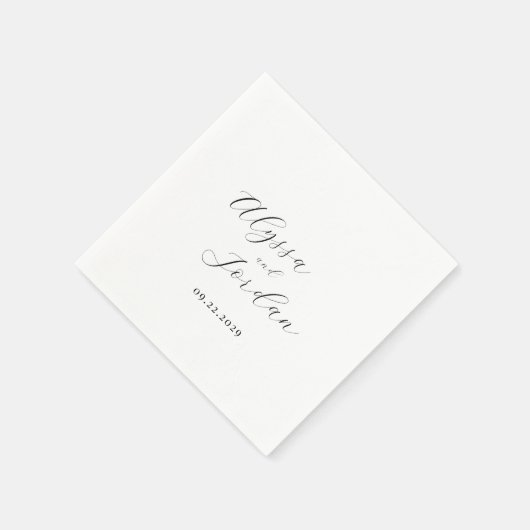 アリッサ書道タイポグラフィエレガントな結婚式 スタンダードカクテルナプキン (角)