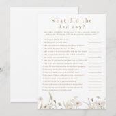 アリッサ なんてパパは言った？ベビーシャワーゲームカード 招待状 (正面/裏面)