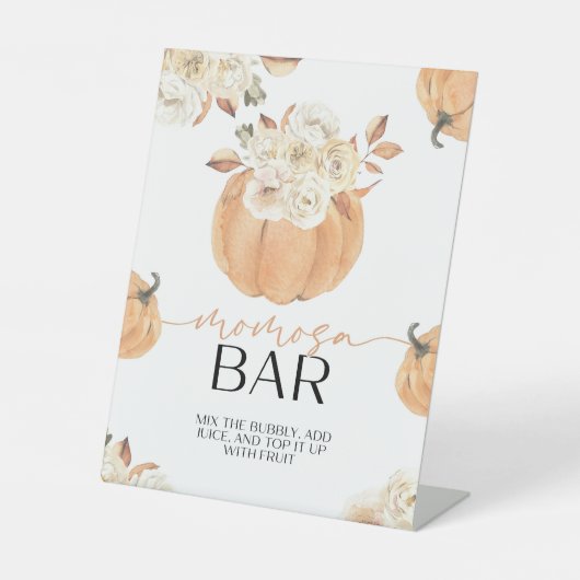 アリトルカボチャ秋ベビーシャワーモモモザバー 台座サイン (正面)