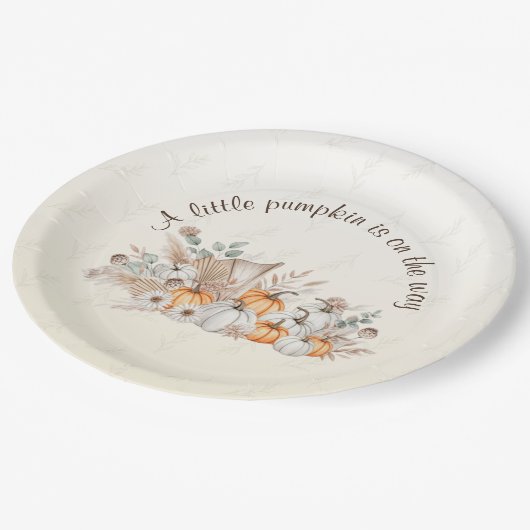 アリトルカンプキンボホベイビーシャワー紙プレート ペーパープレート (アングル)