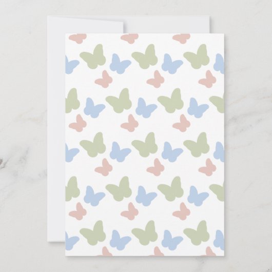 アリトルバタフライダッフォディルガール誕生日 招待状 (裏面)