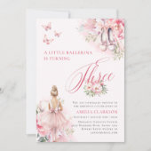 アリトルバレリナスワンレイクサード誕生日 招待状 (正面)
