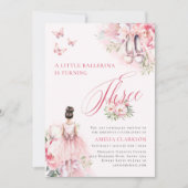 アリトルバレリナスワンレイクサード誕生日 招待状 (正面)