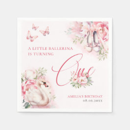 アリトルバレリナスワンレイクファースト誕生日 スタンダードカクテルナプキン