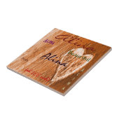 アリナ名アイルランド語の意味と淡いオレンジ色のハート タイル (側面)