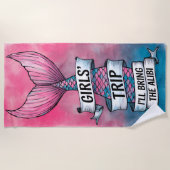 アリバマーメイドのテールガールズ旅行を持って来よう ビーチタオル (正面)