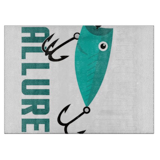 アリュア魚釣りルアープン漁師Tシャツ付き男 カッティングボード (正面)