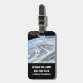 アリューシャン諸島の南の雲のパターン。 ラゲッジタグ (正面縦)