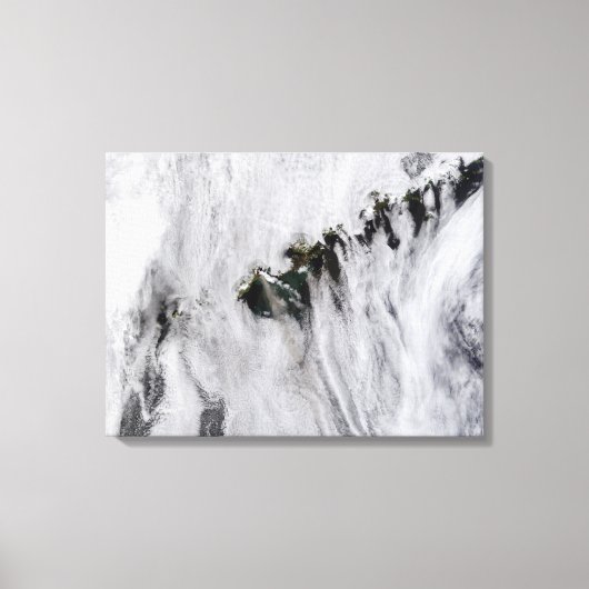 アリューシャン諸島オコク火山からのプルーム キャンバスプリント (正面)