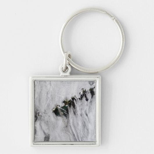 アリューシャン諸島オコク火山からのプルーム キーホルダー (正面)