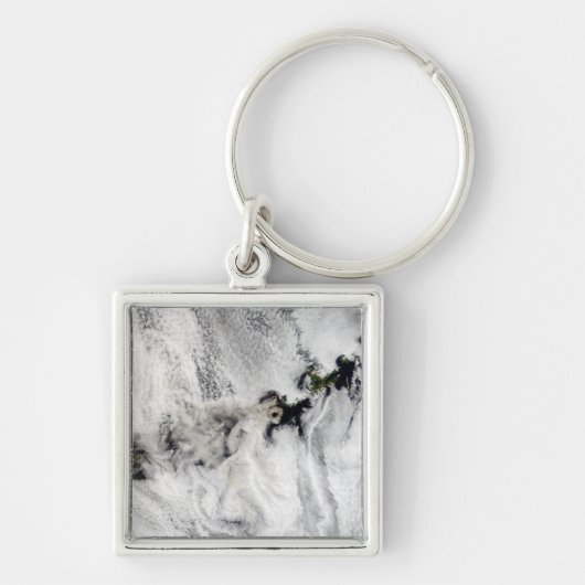 アリューシャン諸島オコク火山からのプルーム キーホルダー (正面)