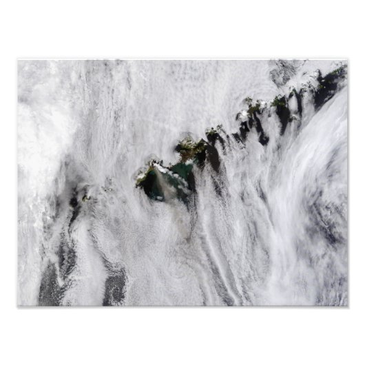 アリューシャン諸島オコク火山からのプルーム フォトプリント            (正面)