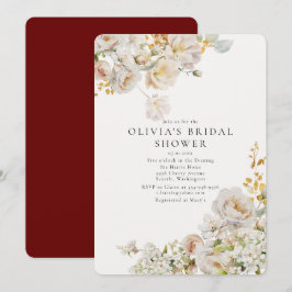 アリュール – ホワイトローズ&ベビーズブレスブライダルシャワー 招待状