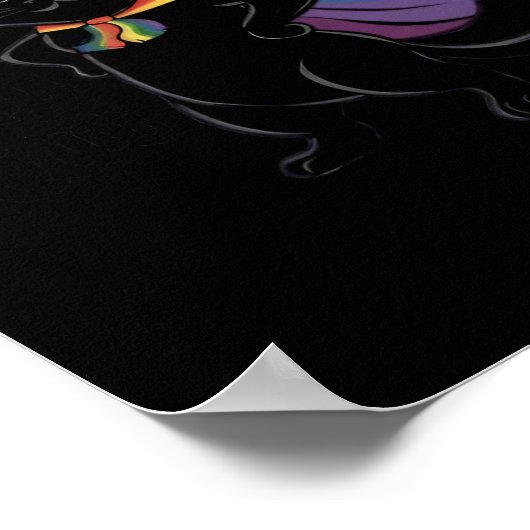 アリーおもしろいキャットレインボー国旗ゲイプライド月Lgbtq ポスター (角)