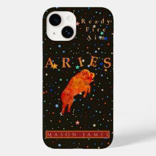 アリーおもしろいズ〔占星術の〕十二宮図ブラックレッドパーソナライズされた Case-Mate iPhone 14ケース