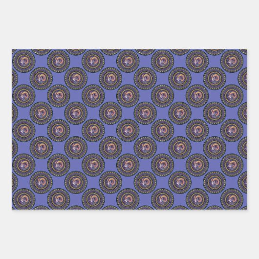 アリーお洒落ス〔占星術の〕十二宮図標識水玉模様曼荼羅 ラッピングペーパーシート (正面3)