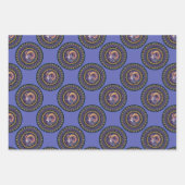 アリーお洒落ス〔占星術の〕十二宮図標識水玉模様曼荼羅 ラッピングペーパーシート (正面)