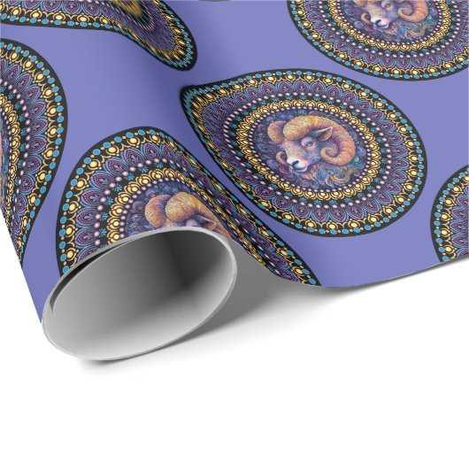 アリーお洒落ス〔占星術の〕十二宮図標識水玉模様曼荼羅 ラッピングペーパー (ロールコーナー)