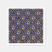 アリーお洒落ズ〔占星術の〕十二宮図マンダラアールデコホタテ スタンダードカクテルナプキン (正面)