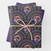 アリーお洒落ズ〔占星術の〕十二宮図マンダラアールデコホタテ ラッピングペーパーシート (インサイチュ)