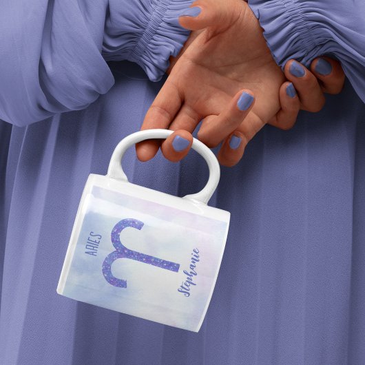 アリーかわいらしズ星占いサインパーソナライズされたパープル コーヒーマグカップ