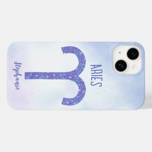 アリーかわいらしズ星占いサインパーソナライズされたパープル Case-Mate iPhoneケース (裏面 (横))