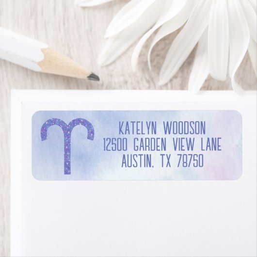 アリーかわいらしズ星占いサイン紫の誕生日パーティー ラベル (インサイチュ)