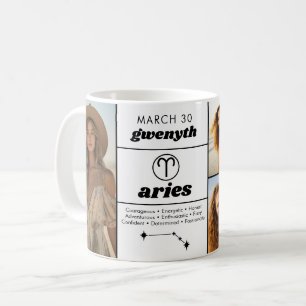 アリーカスタムズ誕生日〔占星術の〕十二宮図- 5フォトコラージュ コーヒーマグカップ