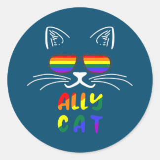 アリーキャットLGBTゲイレインボープライドフラッグKittys ラウンドシール