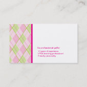 アリーグルのパターン付きレディーズゴルフ名刺 名刺 (裏面)