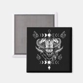 アリーズスカルウィッカオカルトクレセントムーンウィッチクラフト マグネット (正面/裏面)