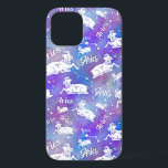 アリーズラム星座誕生日パターン iPhone 12ケース<br><div class="desc">このおもしろい電話のケースデザインは、おひつじ座の人生まれに最適な〔占星術の〕十二宮図です。ヴィンテージユニークラムと星座、おひつじ座の文様が、紫がかったピンク色の星空の背景に白い色で描かれています。</div>