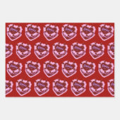 アリーズ〔占星術の〕十二宮図コケットハートお誕生日ケーキ ラッピングペーパーシート (正面2)