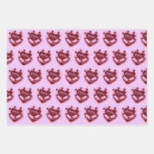 アリーズ〔占星術の〕十二宮図コケットハートお誕生日ケーキ ラッピングペーパーシート (正面)