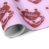 アリーズ〔占星術の〕十二宮図コケットハートお誕生日ケーキ ラッピングペーパー (ロールコーナー)