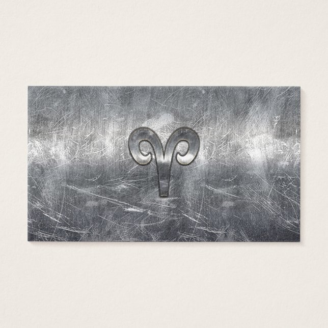 アリーズ〔占星術の〕十二宮図シンボルのシルバー動揺してスタイル (正面)