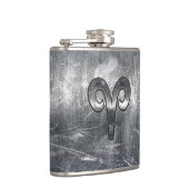 アリーズ〔占星術の〕十二宮図シンボルのシルバー動揺してスタイル フラスク (右)