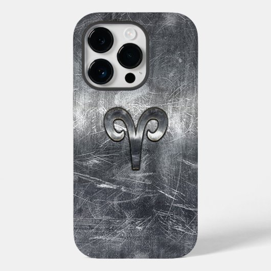 アリーズ〔占星術の〕十二宮図シンボルのシルバー動揺してスタイル Case-Mate iPhoneケース (裏面)