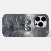 アリーズ〔占星術の〕十二宮図シンボルのシルバー動揺してスタイル Case-Mate iPhoneケース (裏面 (横))