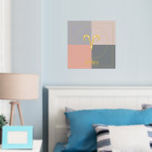 アリーズ〔占星術の〕十二宮図スターサイングレーピンク金ゴールド 箔ポスター (インサイチュ (寝室))