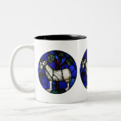 アリーズ〔占星術の〕十二宮図ステンドグラスノートルダムドパリマググ ツートーンマグカップ (左)