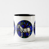 アリーズ〔占星術の〕十二宮図ステンドグラスノートルダムドパリマググ ツートーンマグカップ (中央)